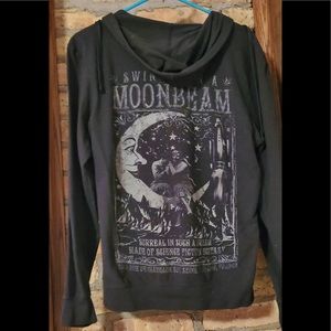 Serpentine “Swing upon a moonbeam” black zip up hoodie